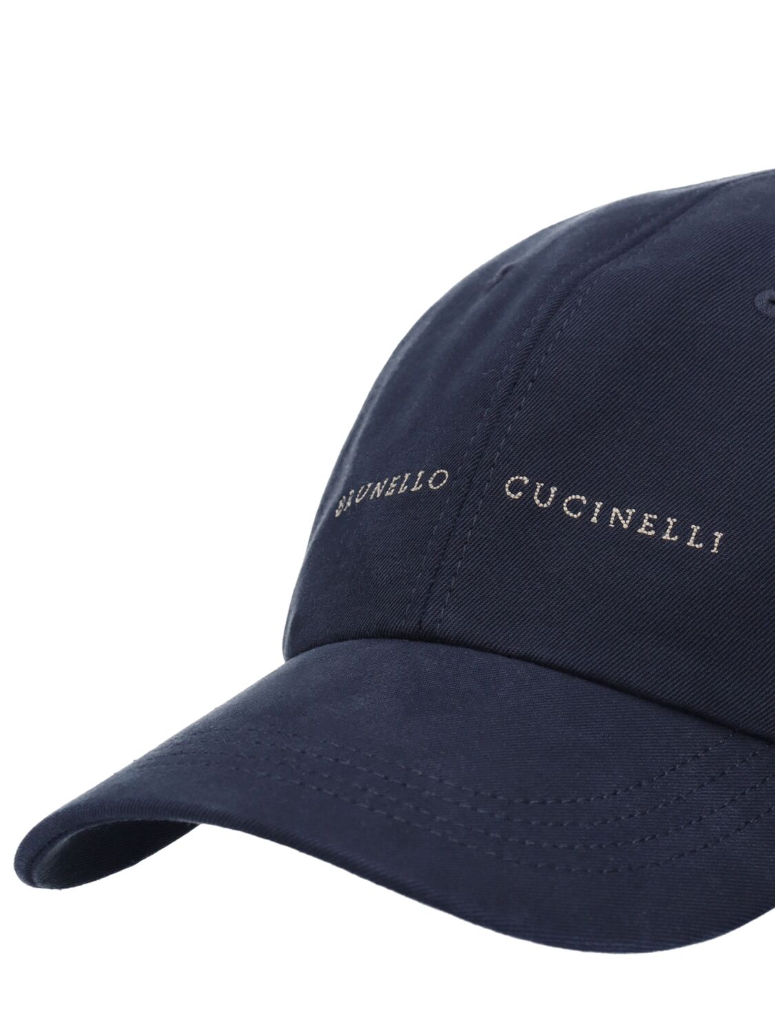 Shop Brunello Cucinelli Logo Cotton Baseball Cap In Navy