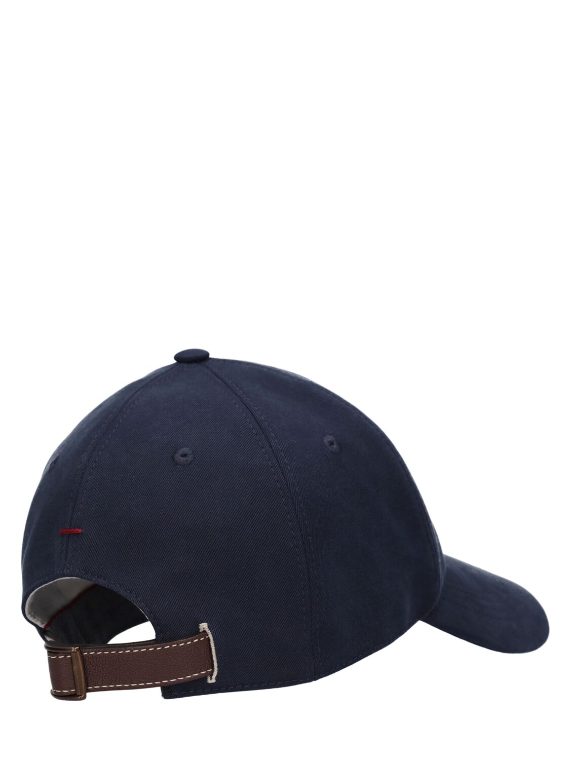 Shop Brunello Cucinelli Logo Cotton Baseball Cap In Navy