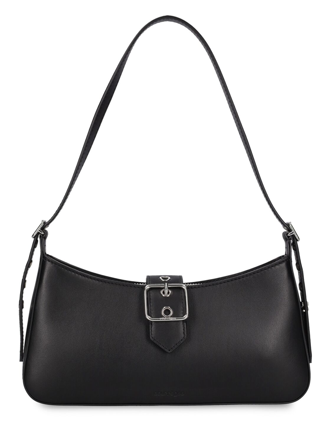 Courrèges Gogo Used Leather Shoulder Bag In Black