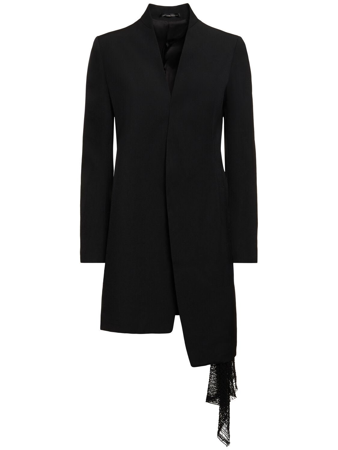 Yohji Yamamoto Asymmetric Wool Gabardine Jacket In Black