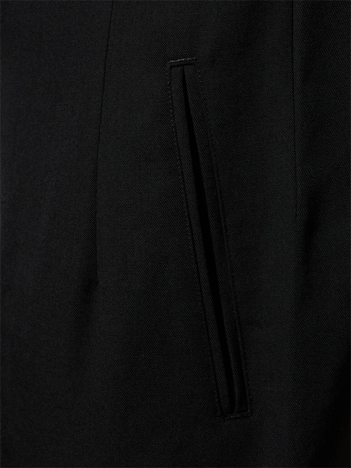 Shop Yohji Yamamoto Asymmetric Wool Gabardine Jacket In Black