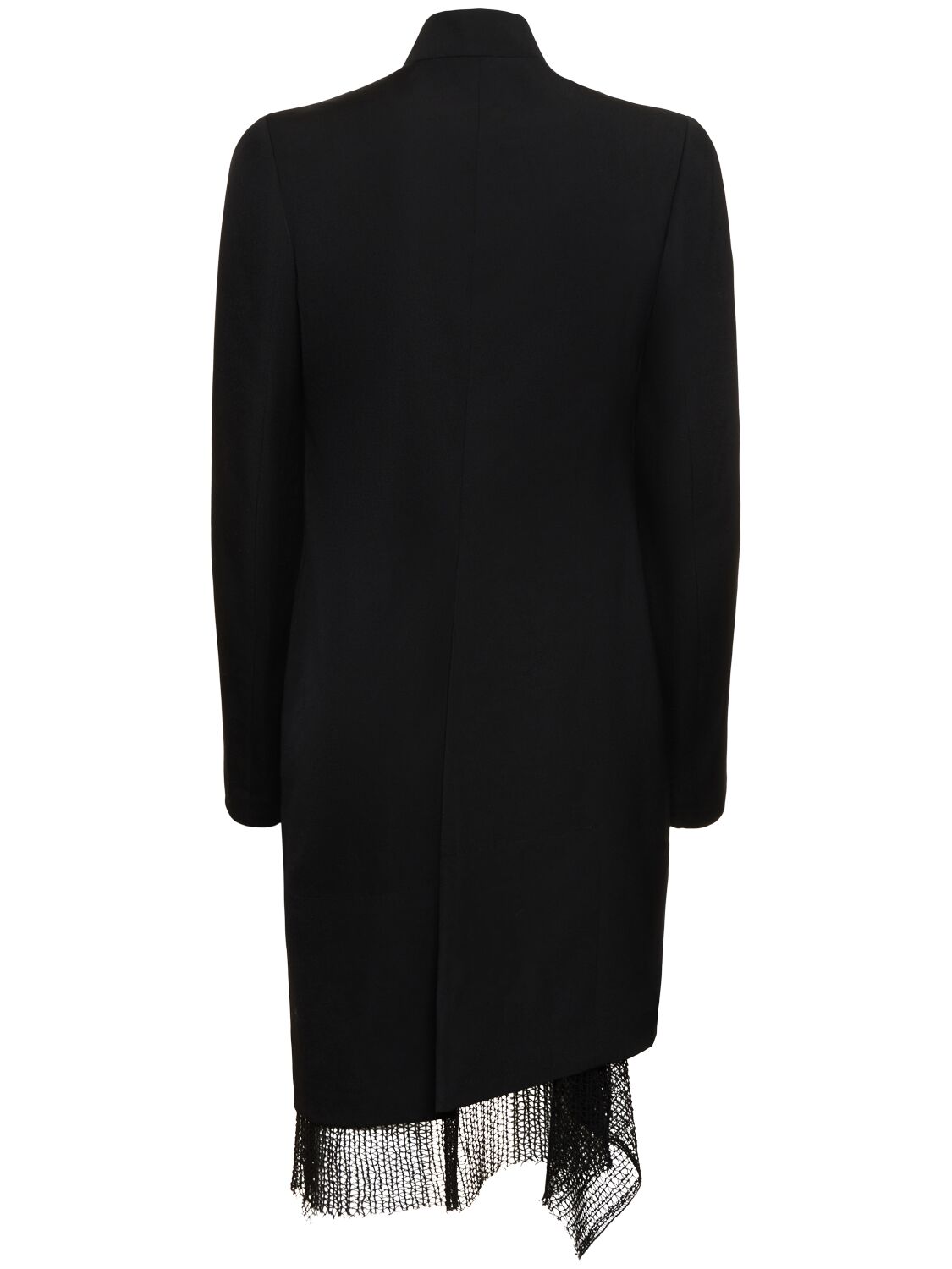 Shop Yohji Yamamoto Asymmetric Wool Gabardine Jacket In Black