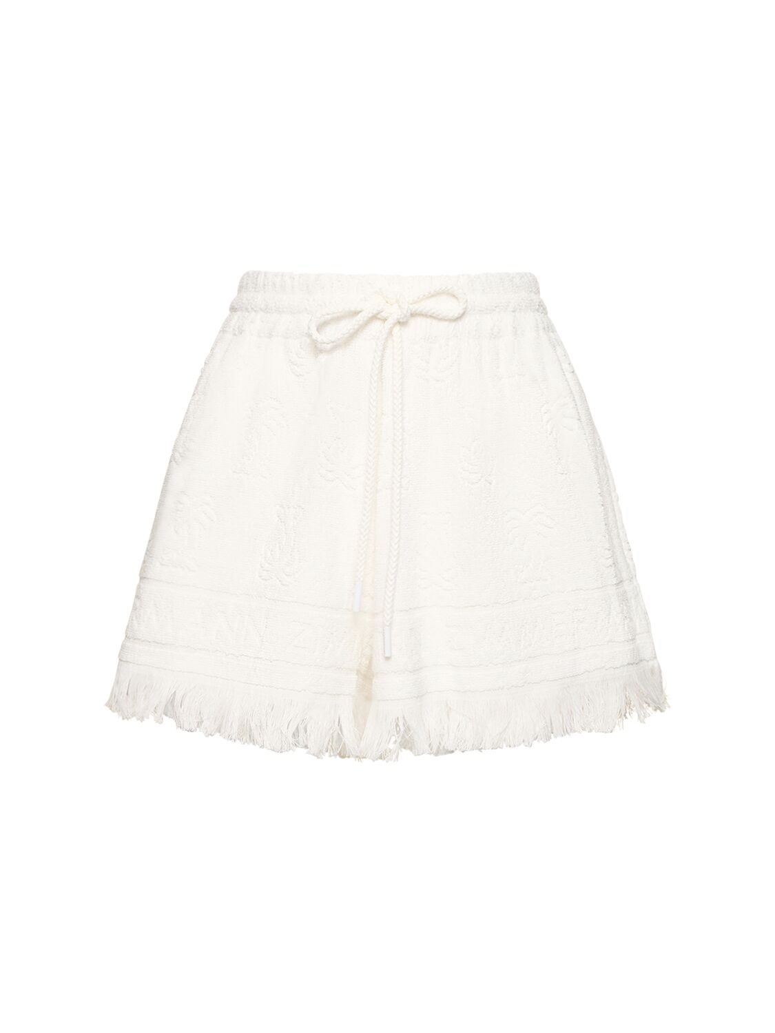 Shop Zimmermann Alight Cotton Toweling Shorts In Ivory