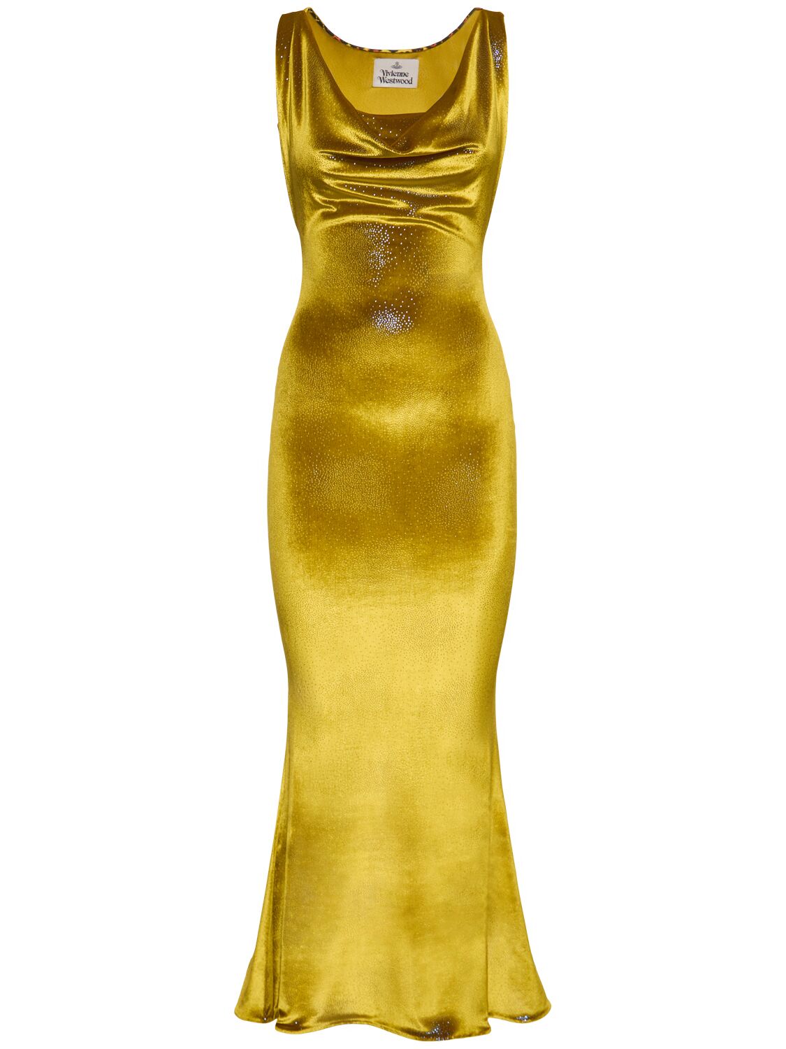 Shop Vivienne Westwood Liz Sleeveless Velvet Midi Dress In Yellow