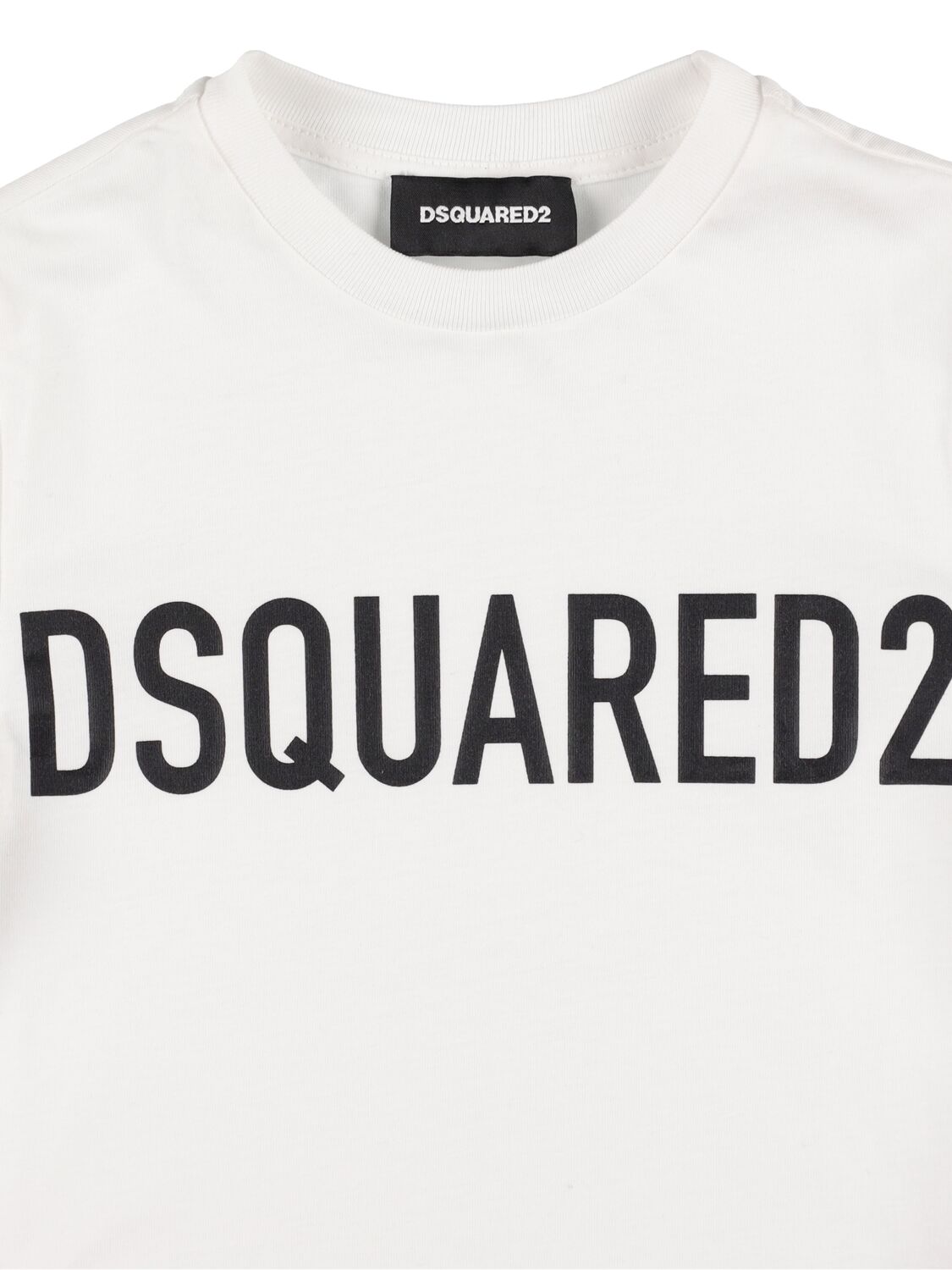 Shop Dsquared2 Logo Printed Cotton Jersey T-shirt In White