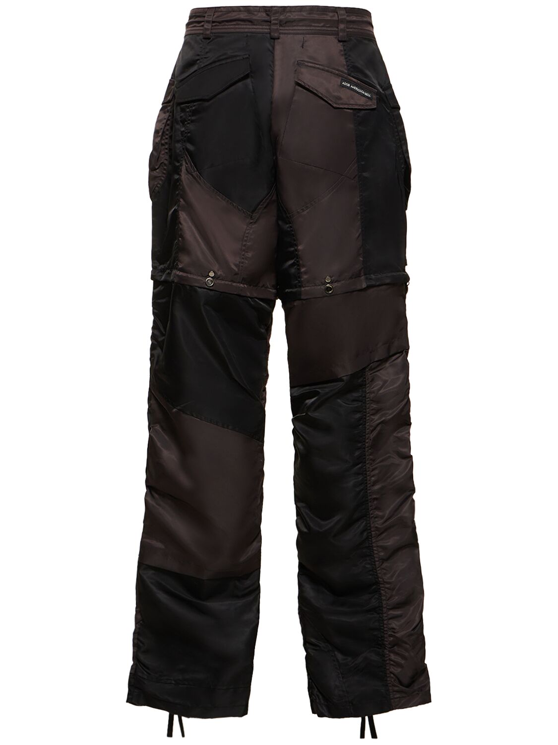 Shop Andersson Bell Detachable Patchwork Nylon Cargo Pants In Black
