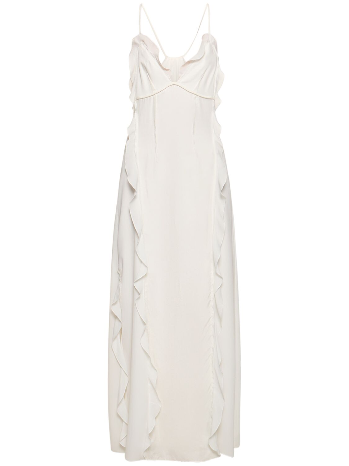 Simkhai Emily Maxi Ruffled Cami Dress In White