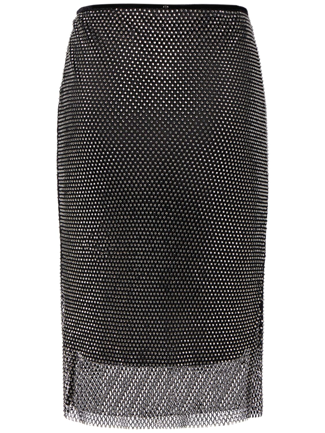 Shop Sportmax Zinnia Embellished Mesh Midi Skirt In Black