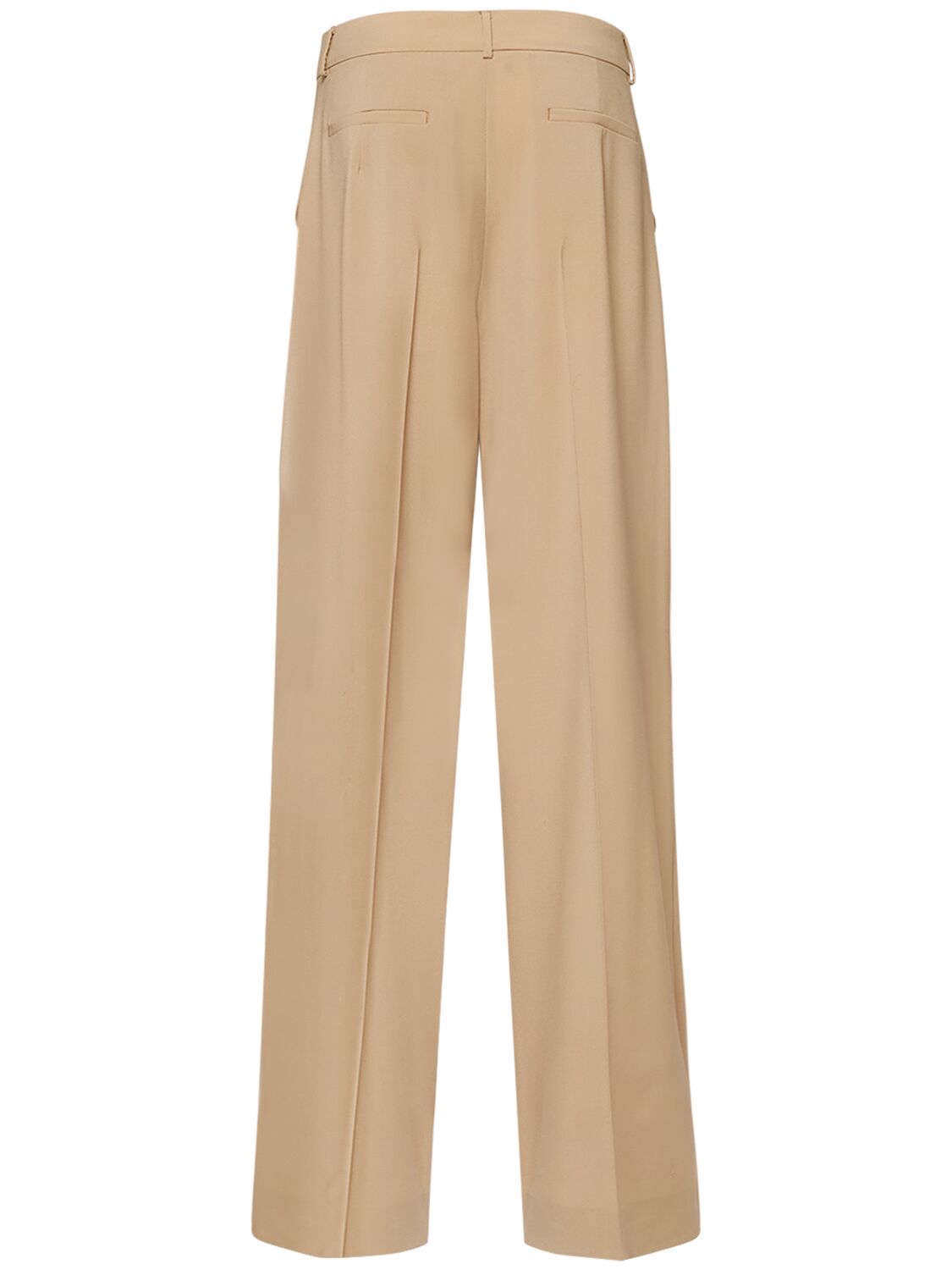 Shop Sportmax Vela Wool Wide Pants In Dark Beige