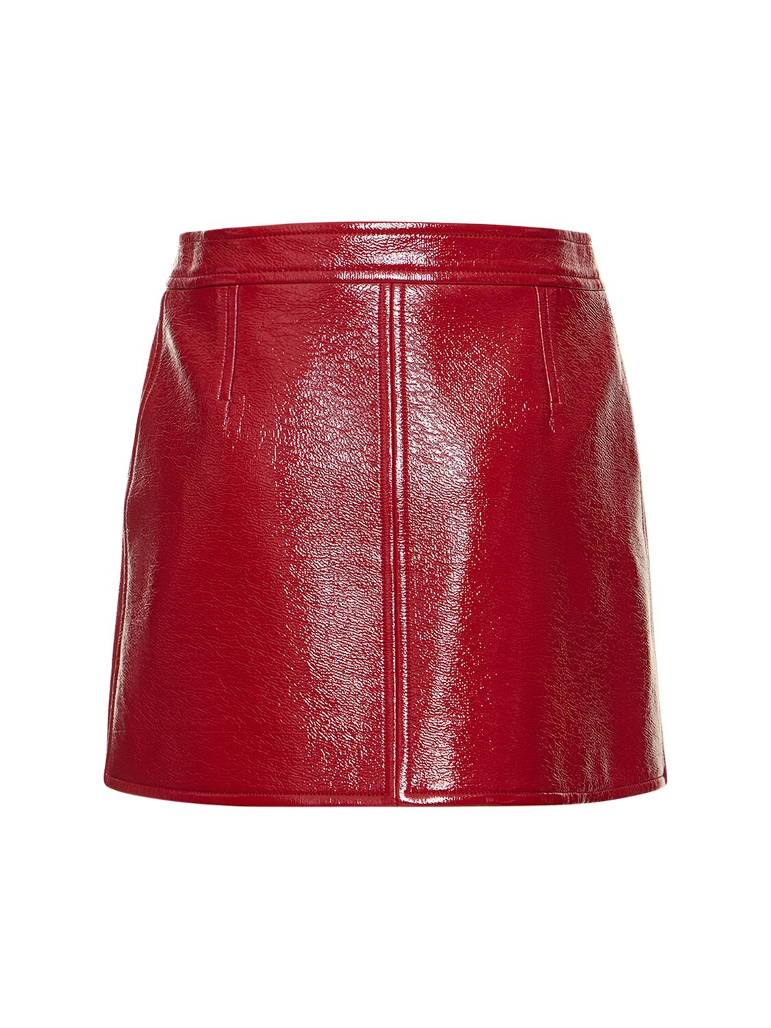 Shop Courrèges Vinyl Mini Skirt In Red