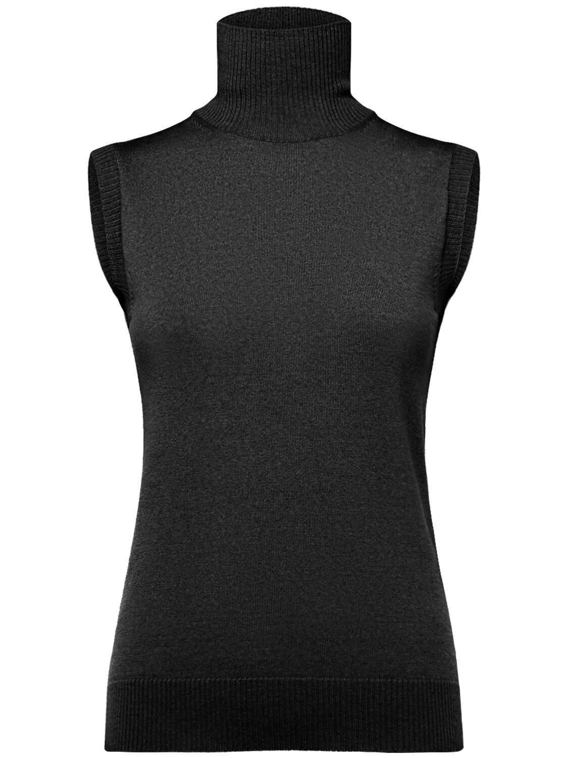 Sportmax Ardenza Wool Turtleneck Vest In Black