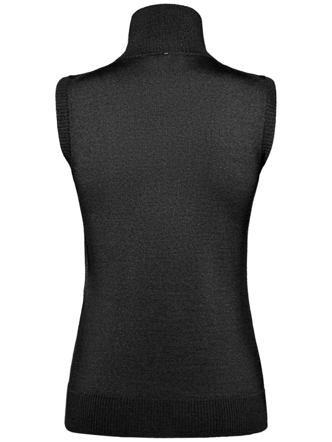 Shop Sportmax Ardenza Wool Turtleneck Vest In Black