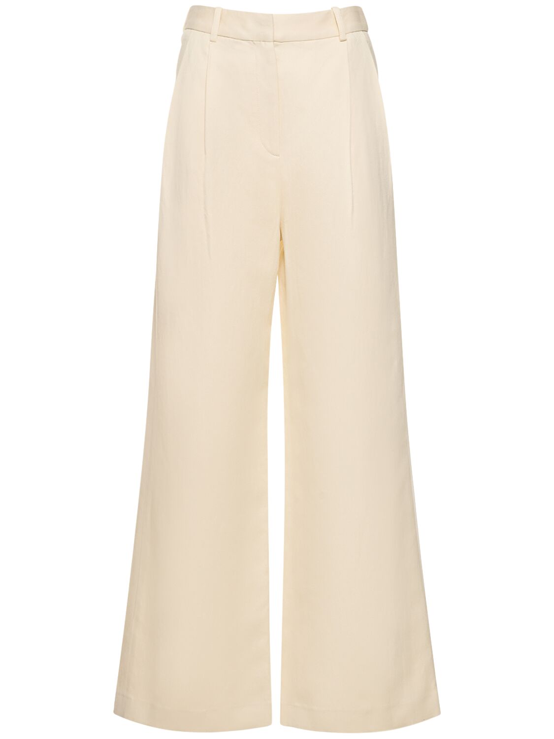Loulou Studio Idai Cotton & Linen Trousers In White