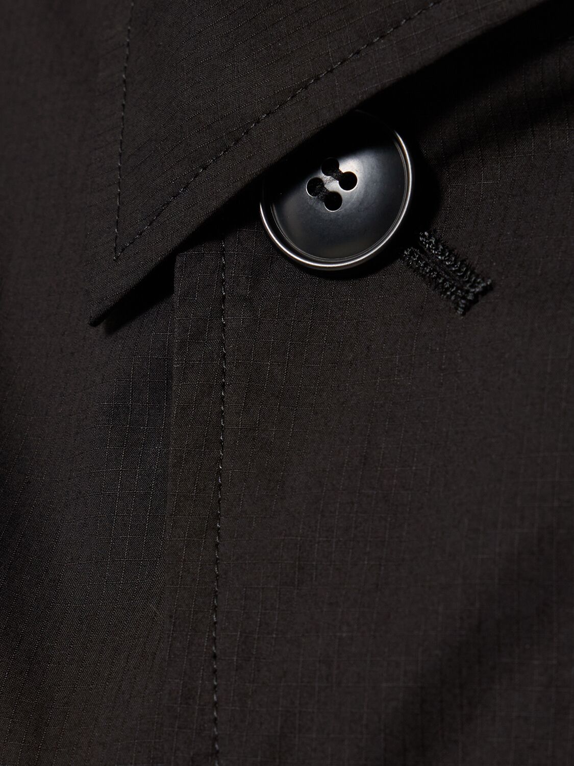 Shop Yohji Yamamoto Cotton Midi Trench Coat In Black