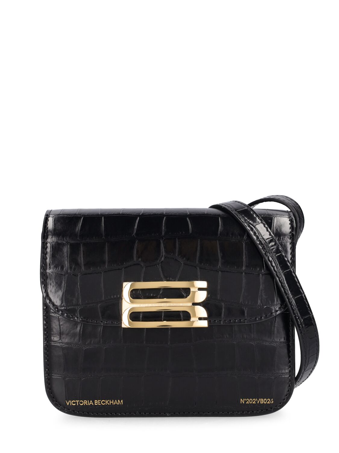 Victoria Beckham Mini Frame Embossed Leather Shoulder Bag In Black  