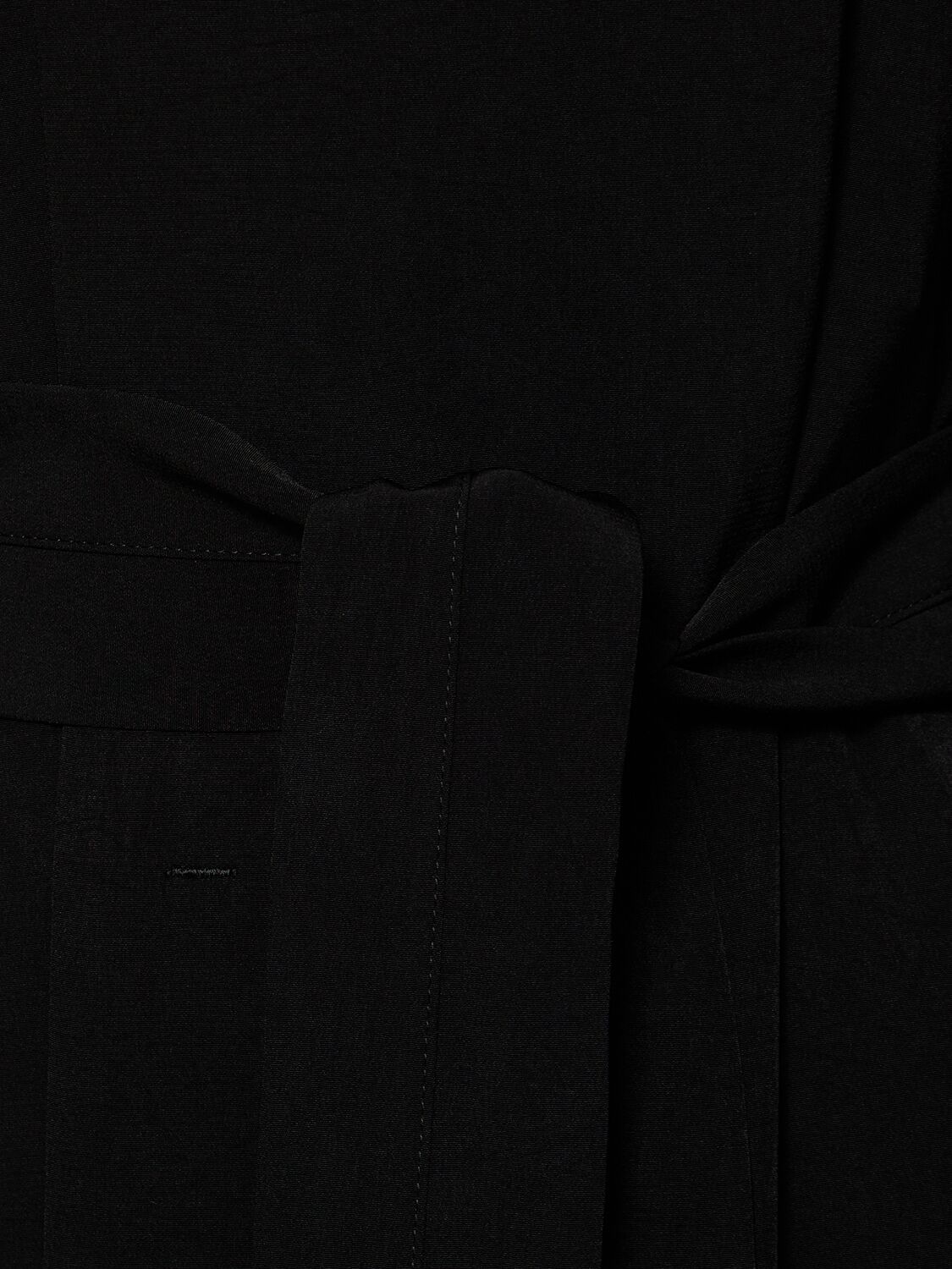 Shop Yohji Yamamoto Buttoned Crepe De Chine Midi Coat In Black