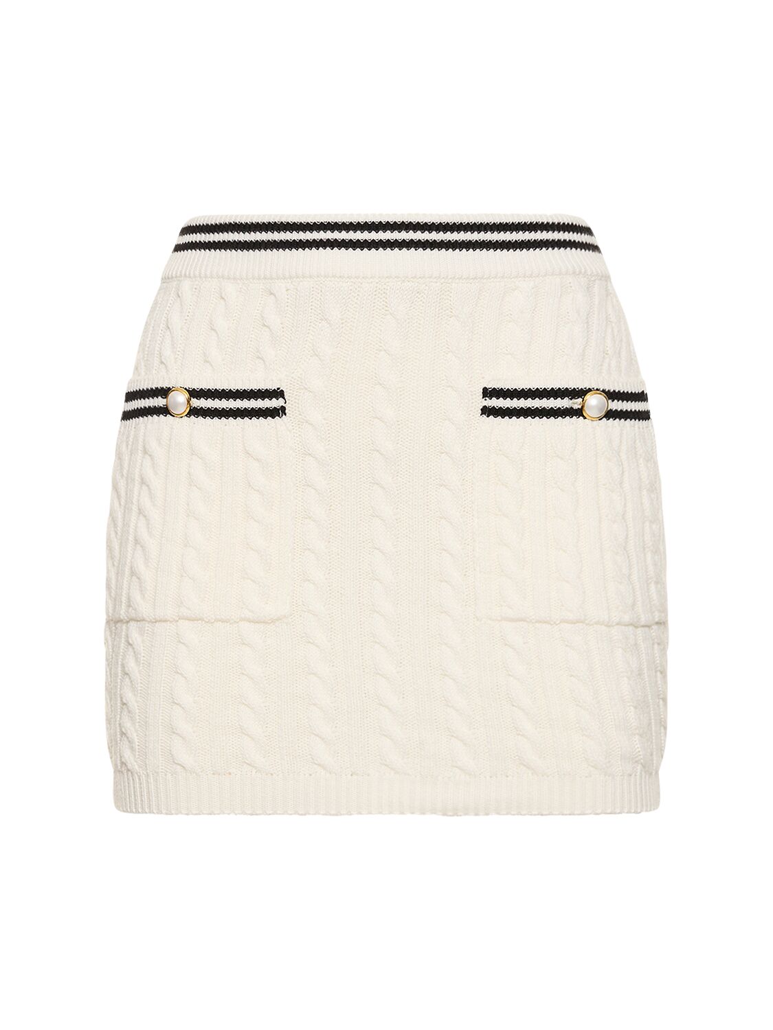 Image of Cotton Blend Knit Mini Skirt