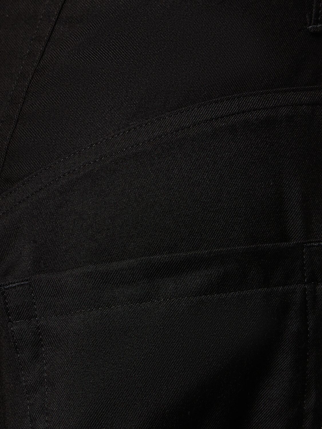 Shop Yohji Yamamoto Wide Structured Twill Midi Skirt In Black