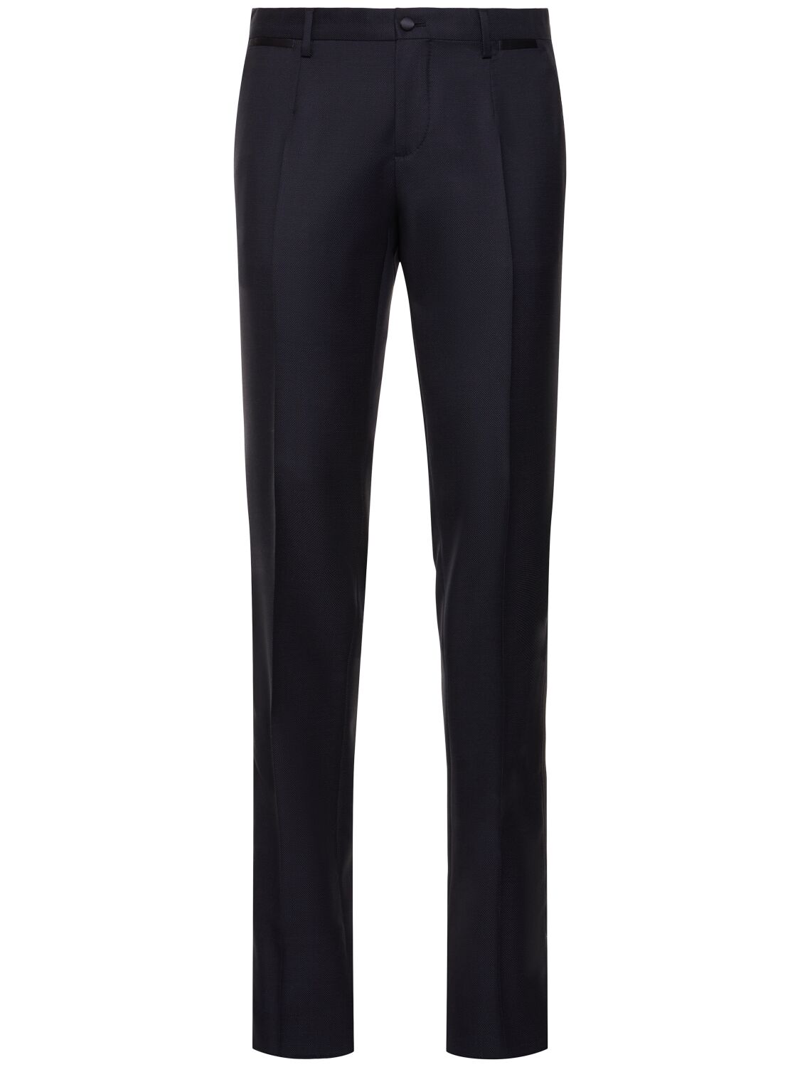 Shop Dolce & Gabbana Wool Pinpoint Tuxedo Suit In Blue