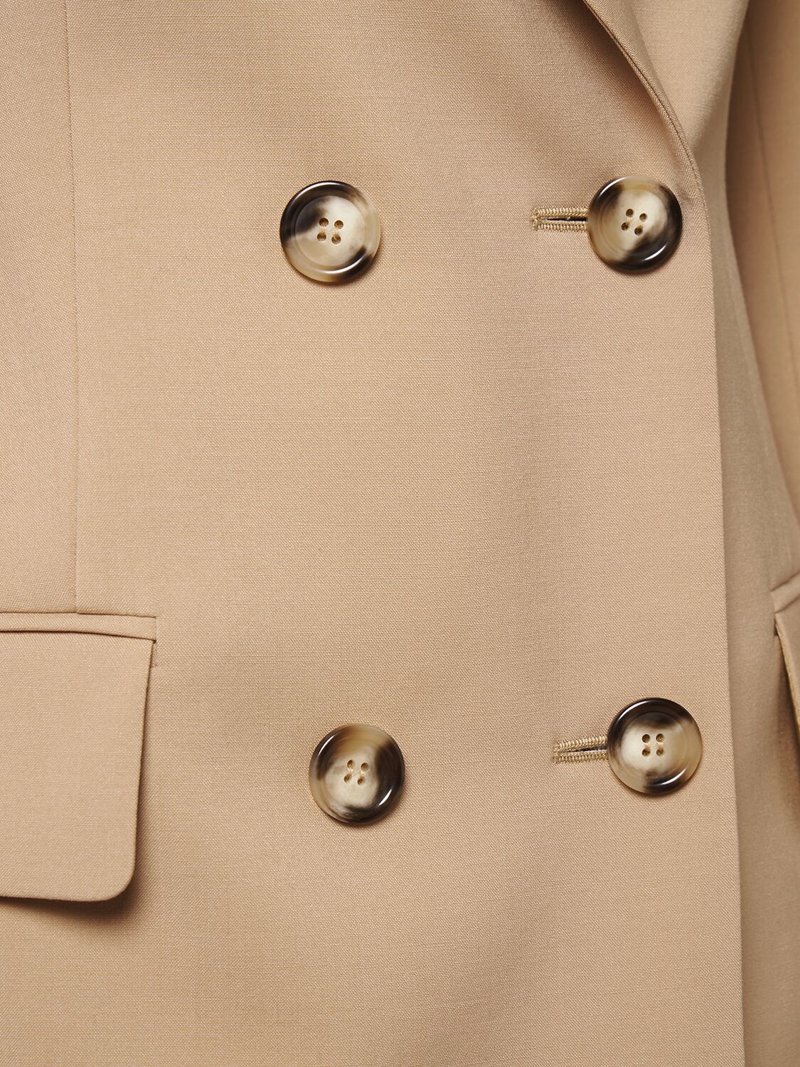 Sportmax Camel-coloured Double-breasted Jacket In Dark Beige