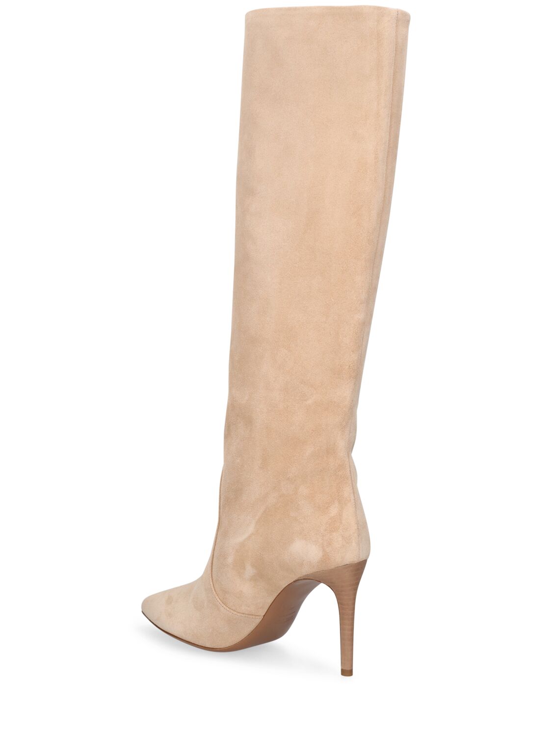 Shop Paris Texas 85mm Stiletto Suede Tall Boots In Beige
