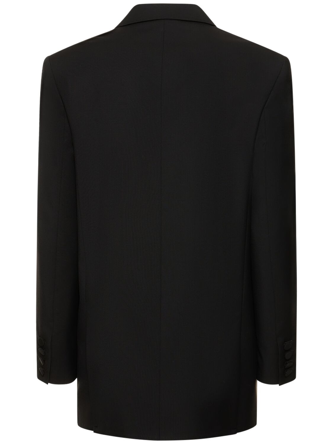 Shop Valentino Wool & Mohair Double Breasted Jacket In Black
