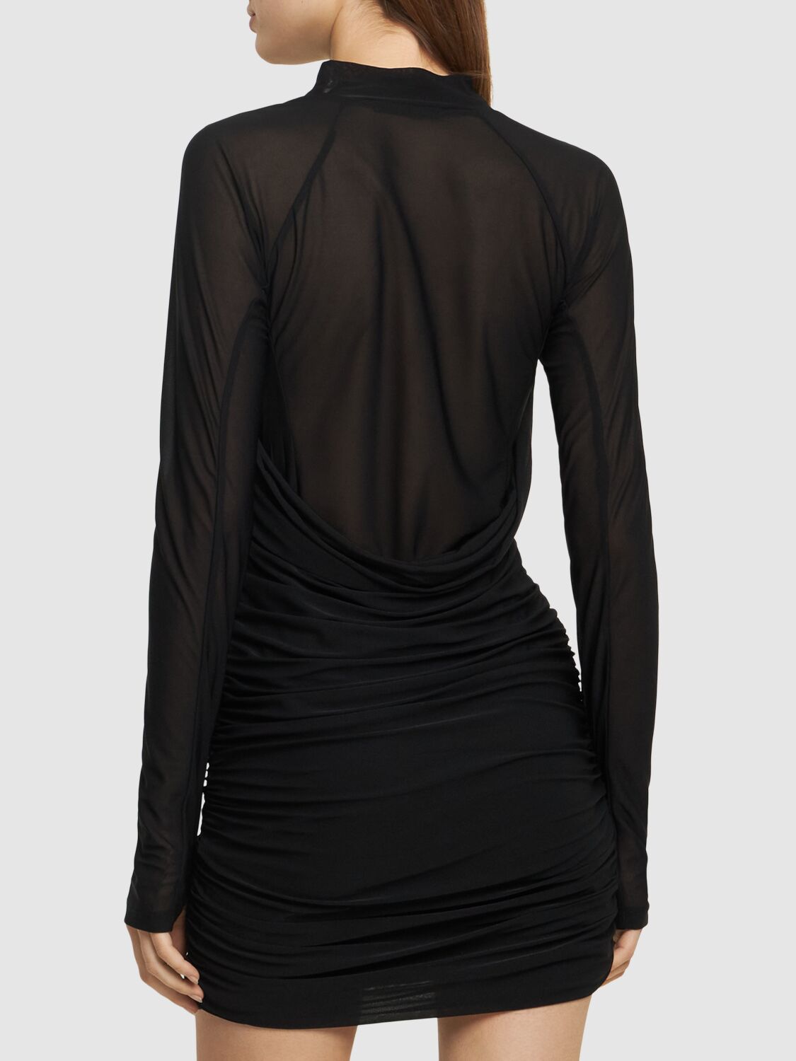 Shop Helmut Lang Stretch Jersey Mini Dress In Black