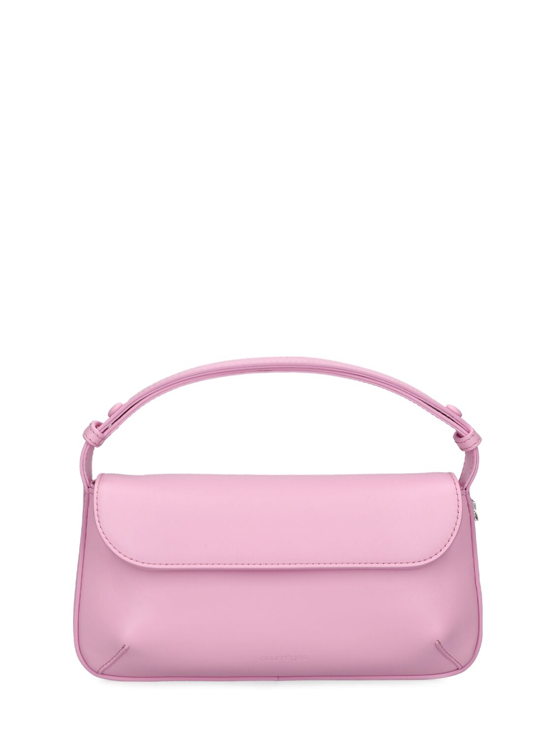 Shop Courrèges Sleek Leather Shoulder Bag In Candy Pink