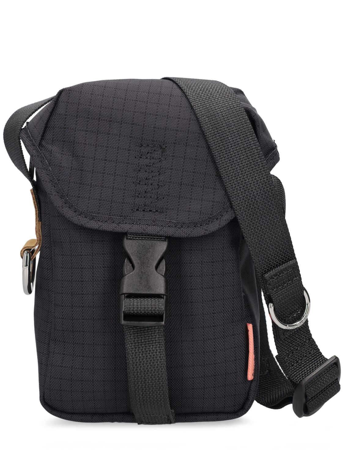 Acne Studios Adyen Post Suede-trimmed Ripstop Messenger Bag In Black