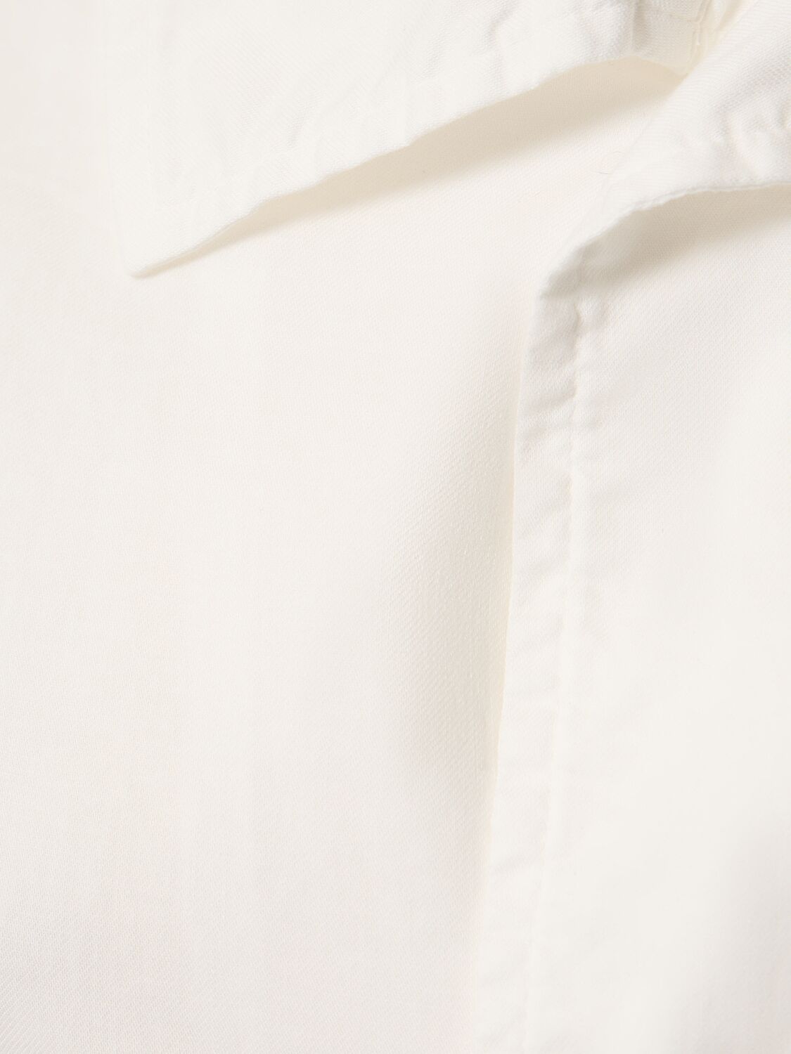 Shop Yohji Yamamoto Oversize Cotton Twill Long Shirt In White