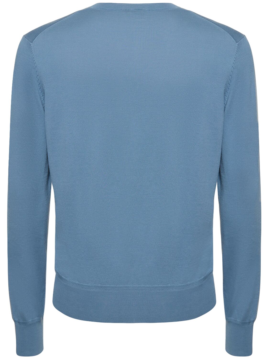 Shop Tom Ford Superfine Cotton V Neck Sweater In Denim  Blue