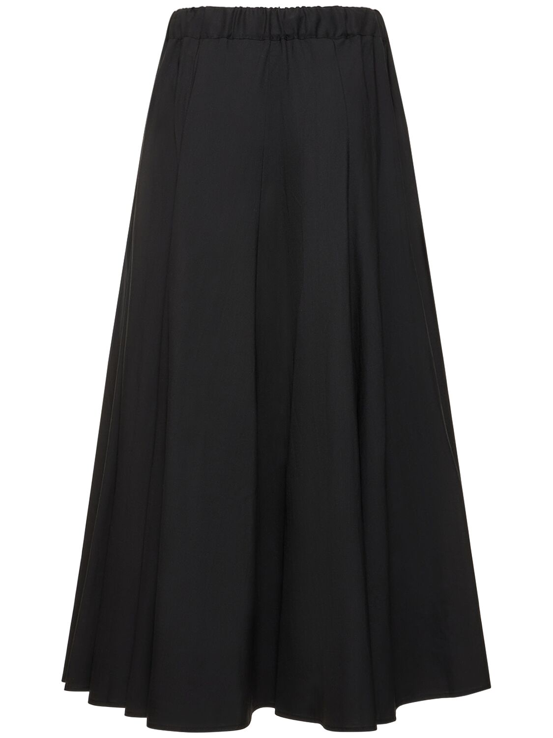 Shop Yohji Yamamoto Flared Wool Midi Skirt In Black