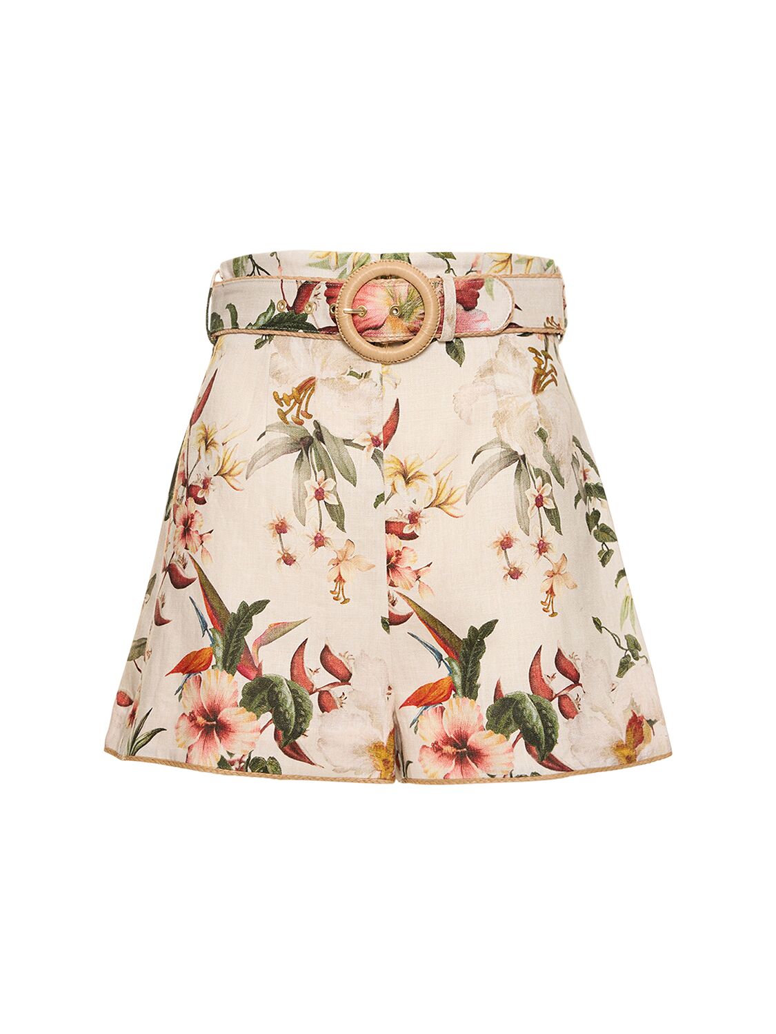 Zimmermann Lexi Fitted Linen Shorts In Multicolor