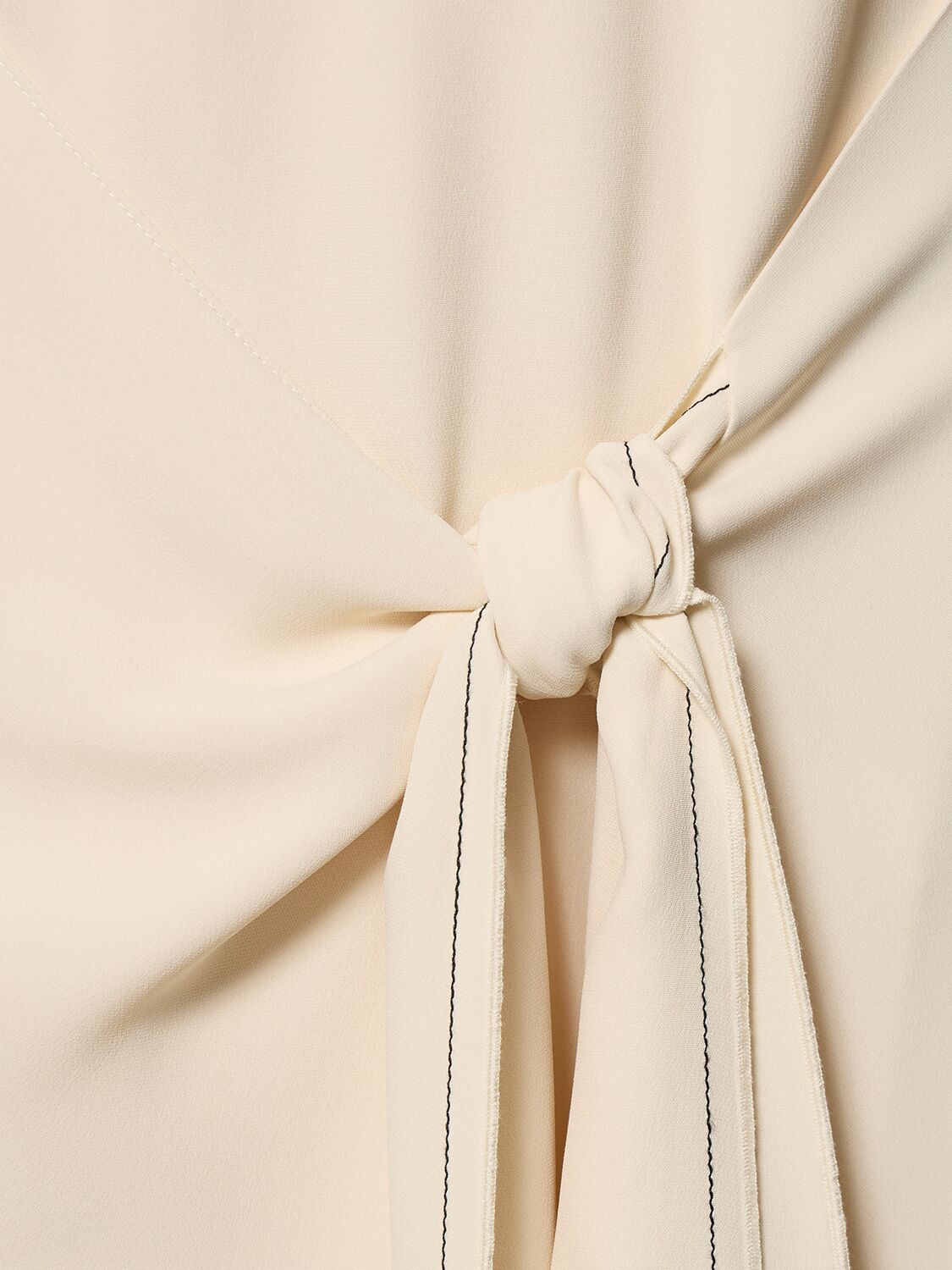 Shop Victoria Beckham Tie Detail Viscose Midi Dress In White