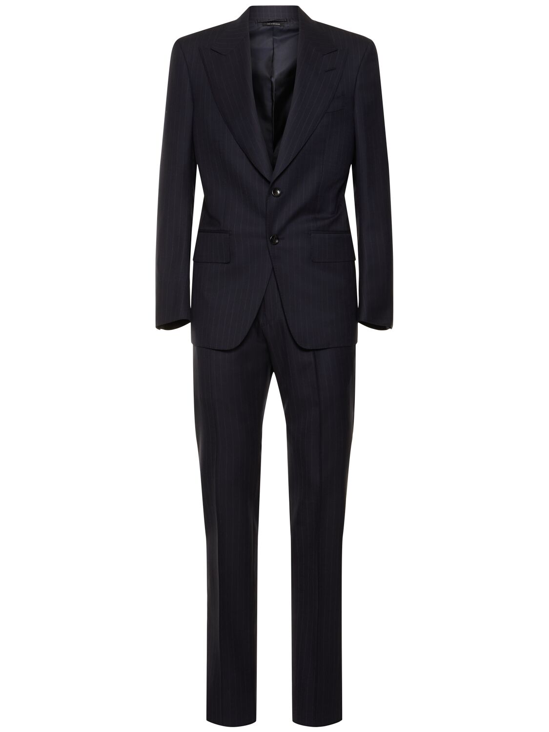 Tom Ford Atticus Pinstriped Wool Suit In Blue