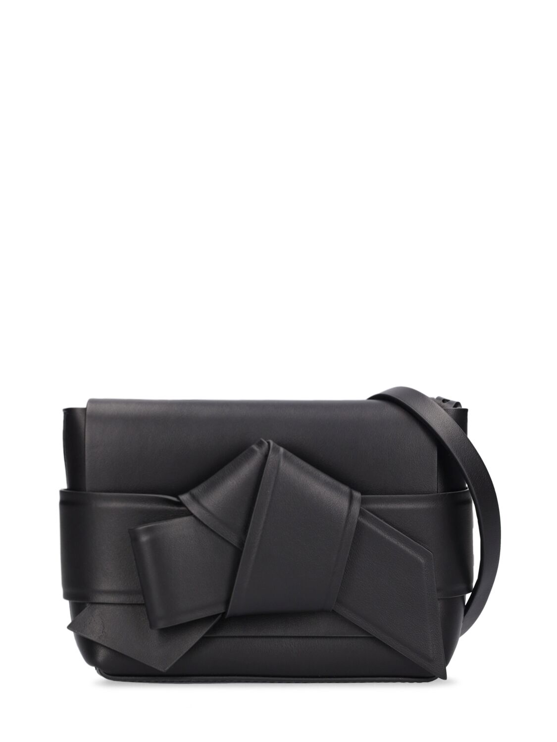 Acne Studios Mini Musubi Crossbody Leather Bag In Black