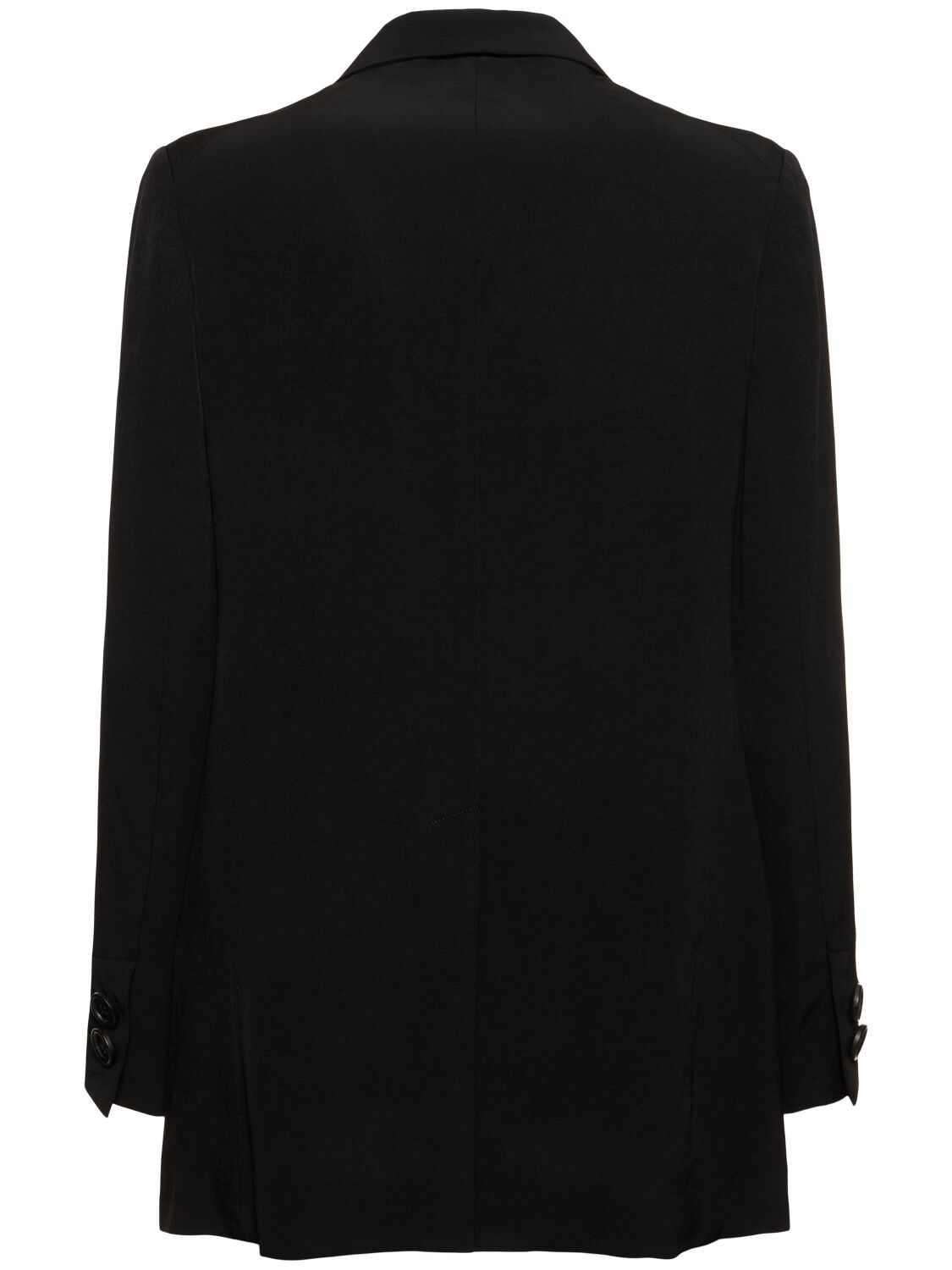 Shop Yohji Yamamoto Crepe De Chine Side Button Jacket In Black