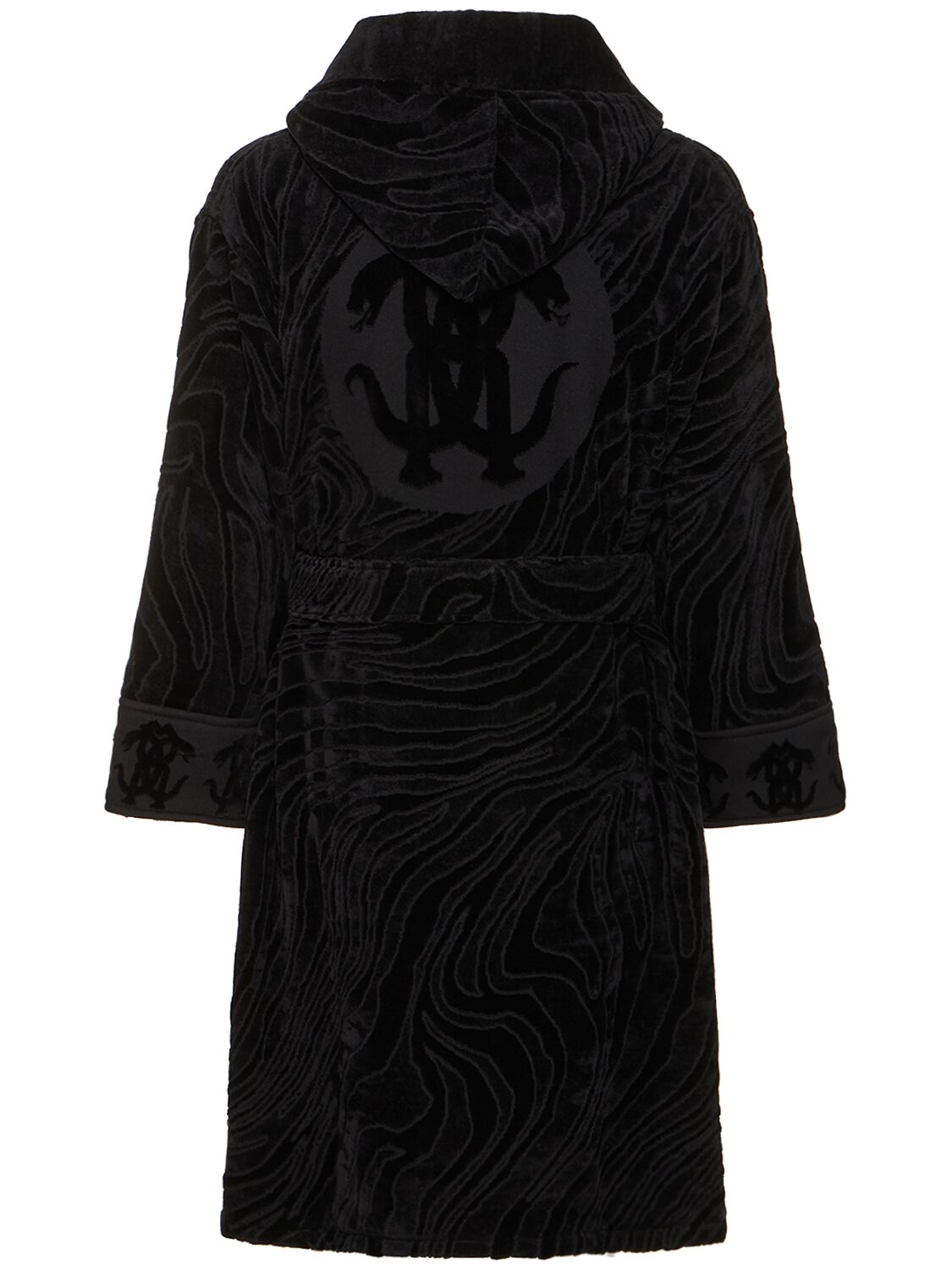 Shop Roberto Cavalli Okapi Bathrobe In Black