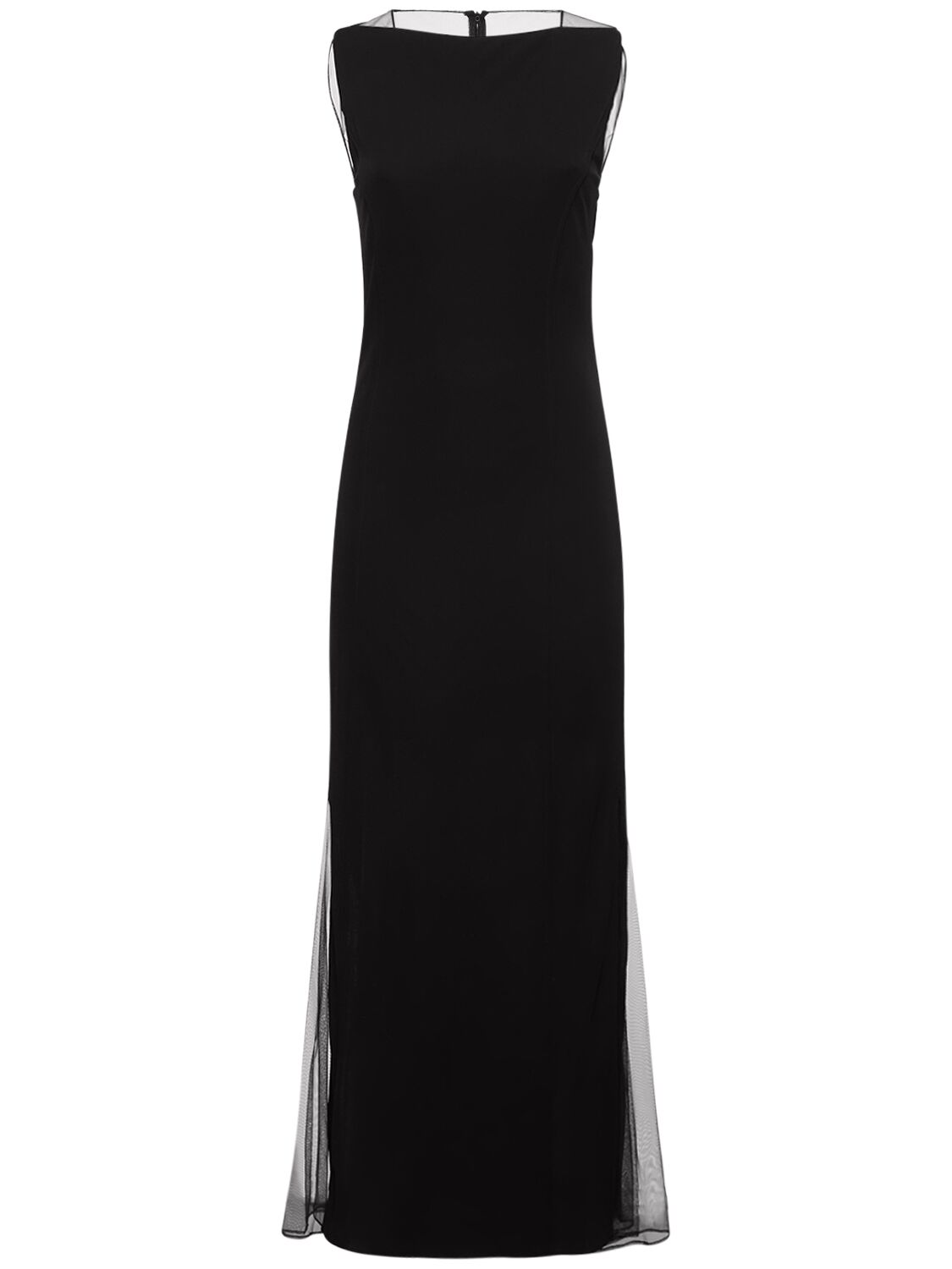 Image of Viscose Long Dress W/sheer Sides