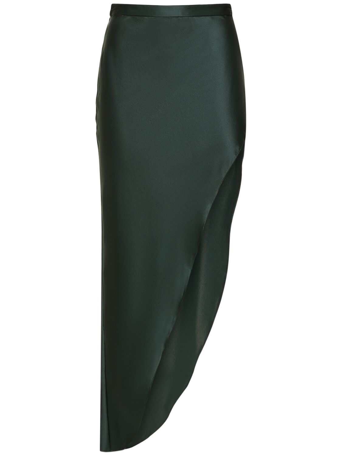 Shop Fleur Du Mal High Slit Stretch Midi Skirt In Green