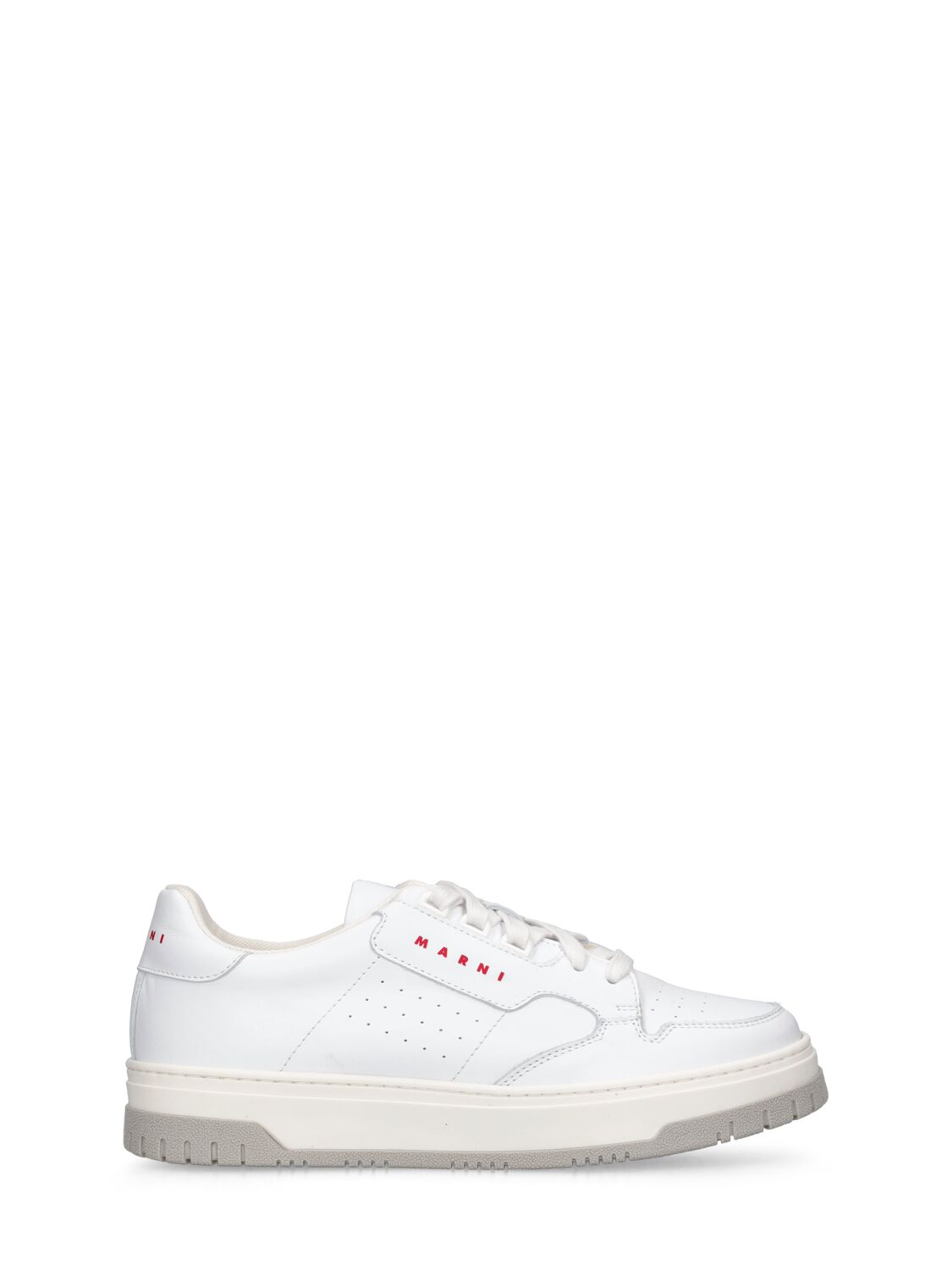 Marni Junior Kids' Leather Lace-up Trainers W/ Logo In White