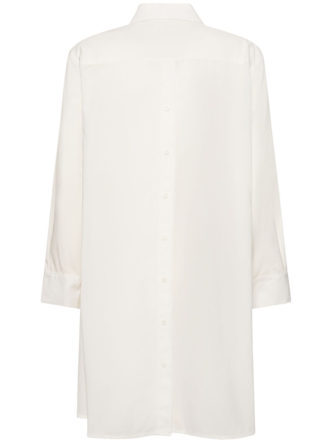 Shop Yohji Yamamoto Cotton Voile Asymmetric Buttoned Shirt In Off White