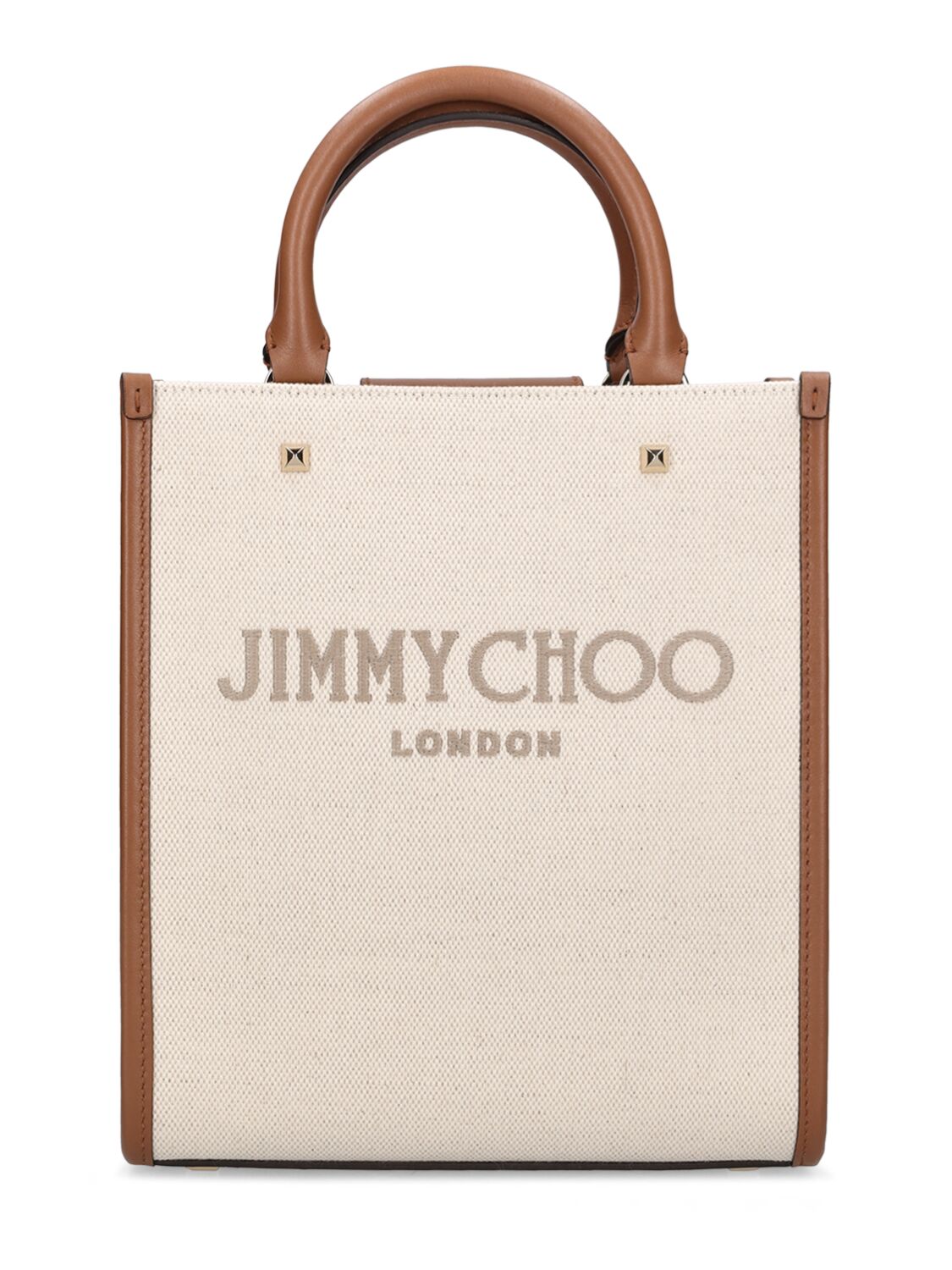 Jimmy Choo Avenue Tote Recycled Cotton Bag In Natural,taupe