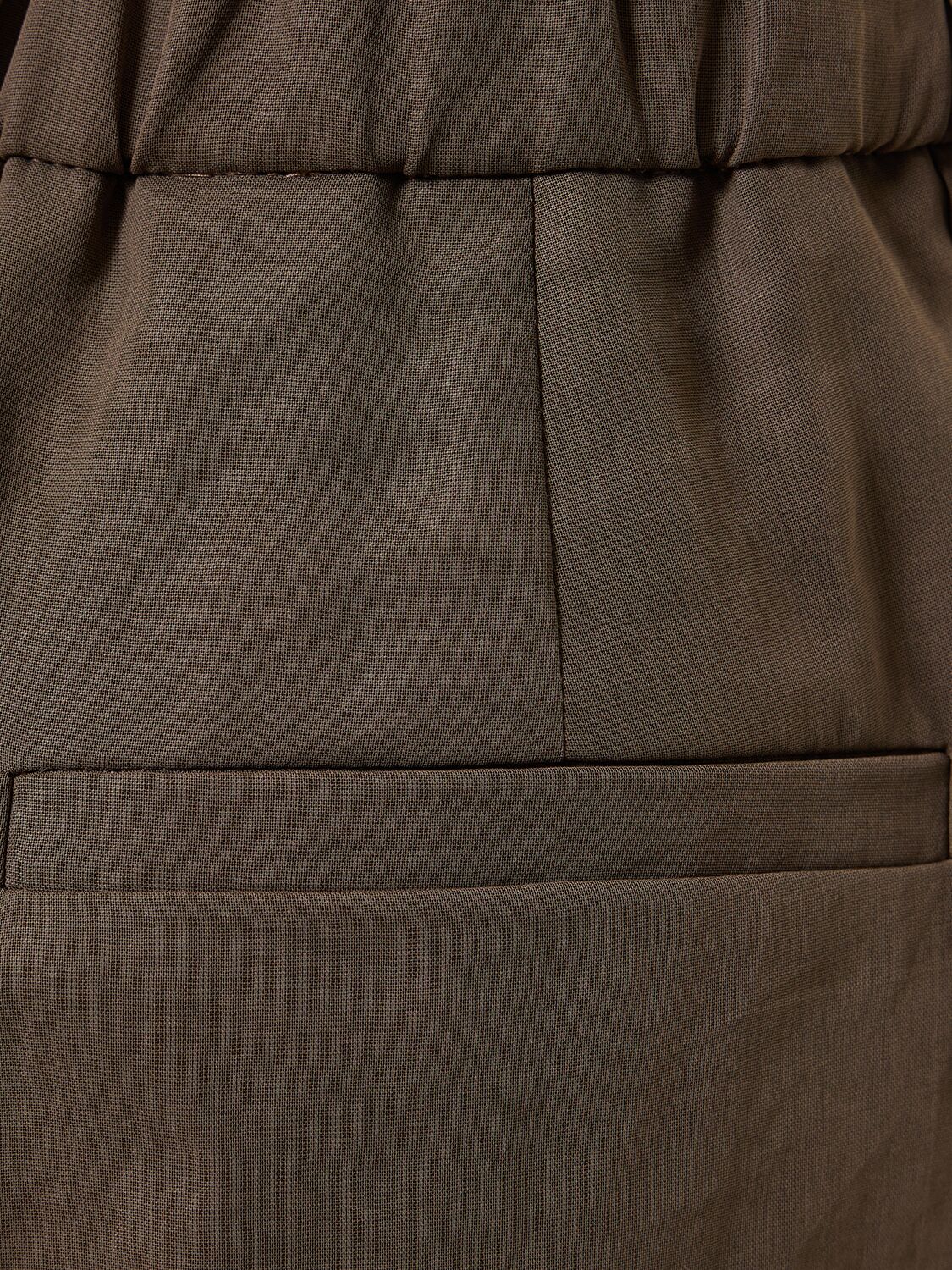 Shop Brunello Cucinelli Cotton Gauze Elastic Shorts In Brown