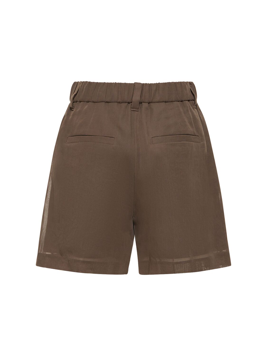 Shop Brunello Cucinelli Cotton Gauze Elastic Shorts In Brown