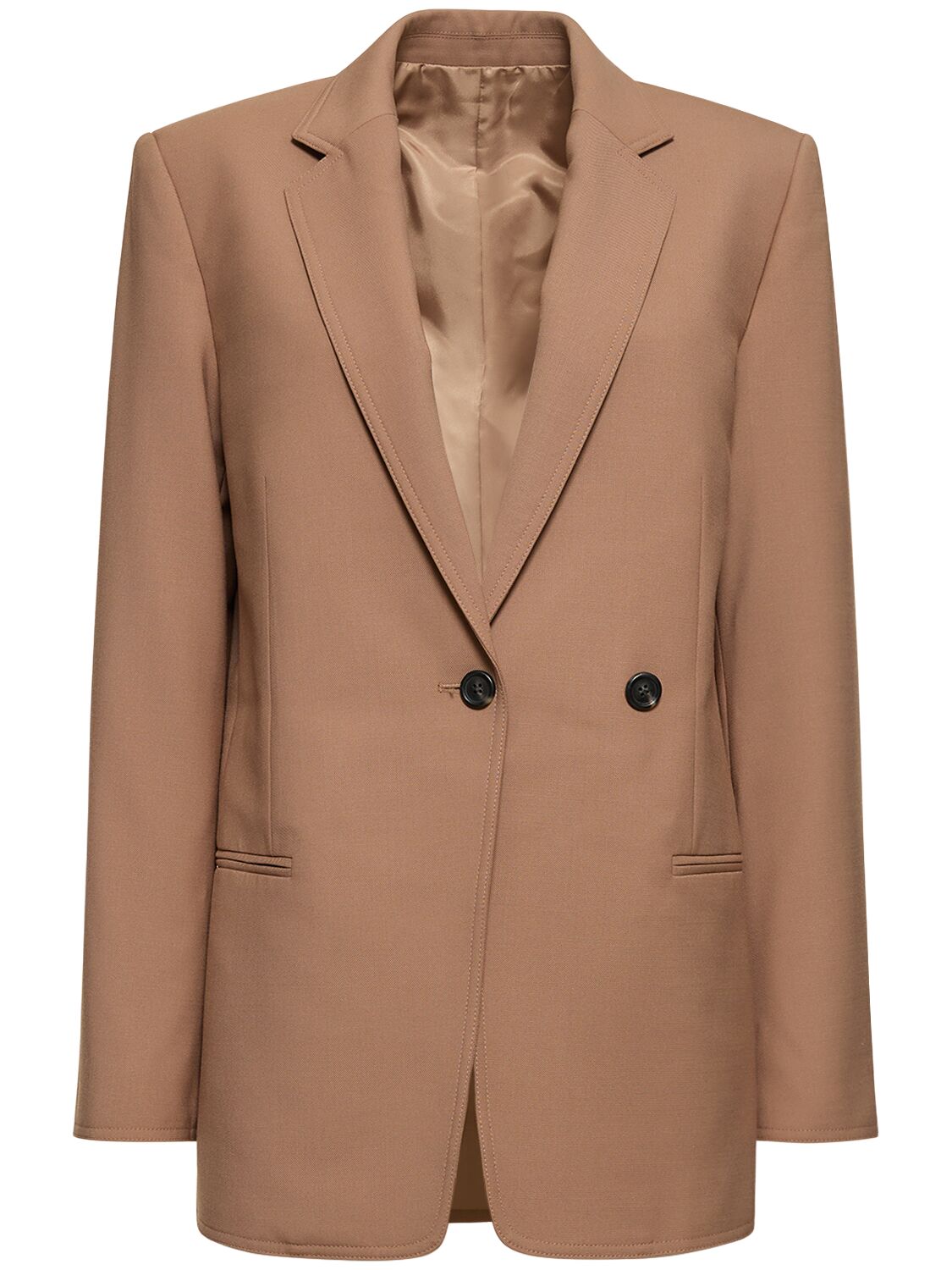 Image of Single Breasted Wool Blend Blazer