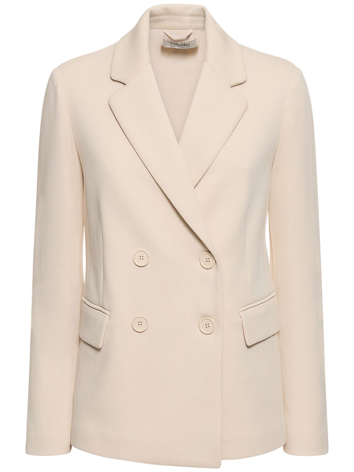 Shop 's Max Mara Scrigno Jersey Double Breasted Jacket In White