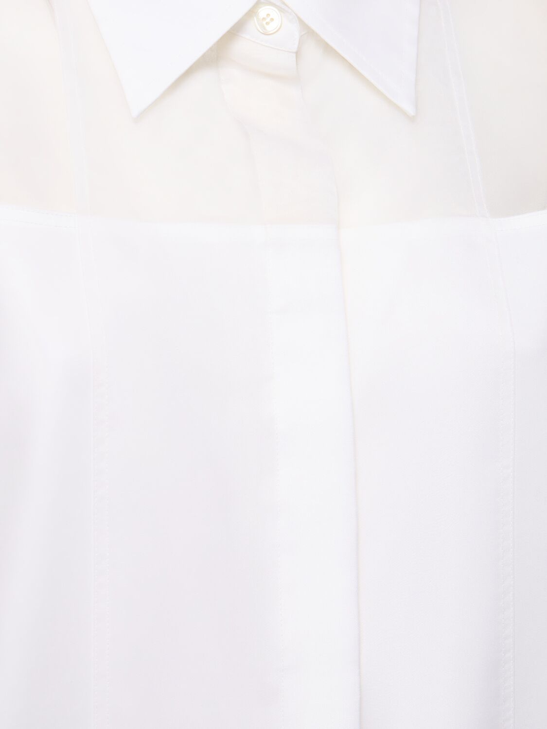 Shop Helmut Lang Cotton Poplin Tuxedo Shirt In White