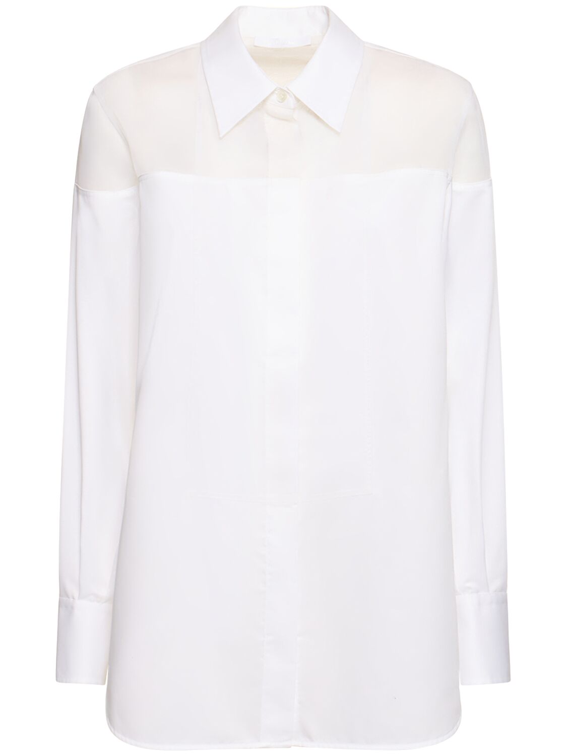 Shop Helmut Lang Cotton Poplin Tuxedo Shirt In White