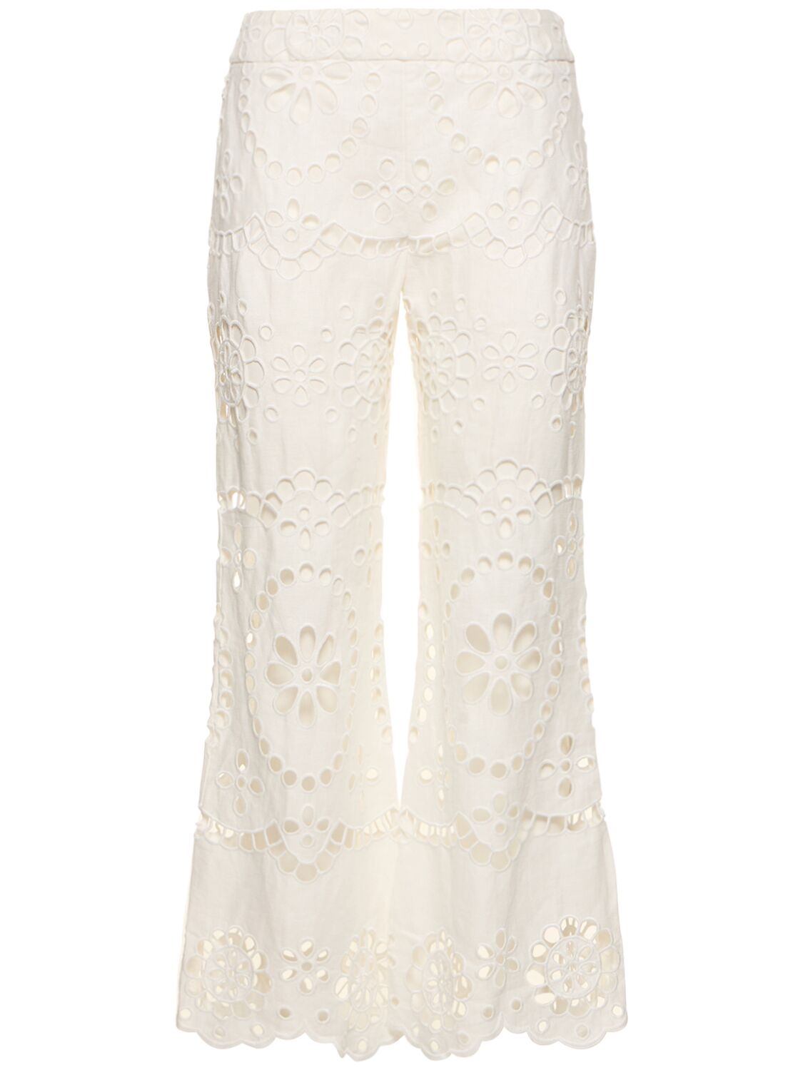 Image of Lexi Embroidered Linen Flared Pants